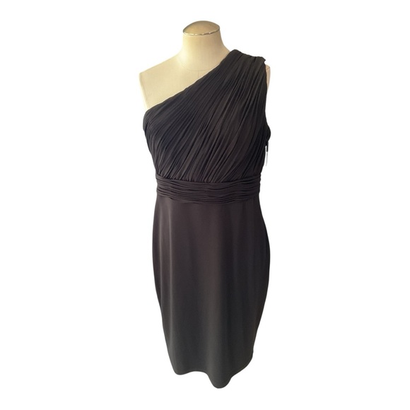 Calvin Klein One Shoulder Pleated Cocktail Dress – Size 10 NWT - Picture 1 of 8